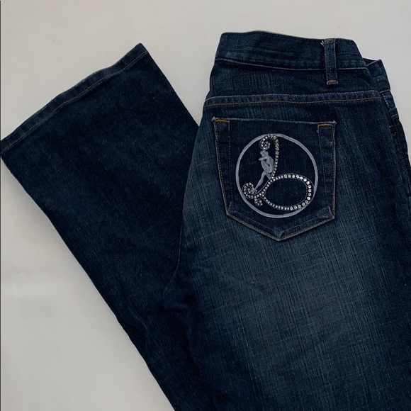 Rare Bebe Rhinestone Logo Jeans - Picture 2 of 6